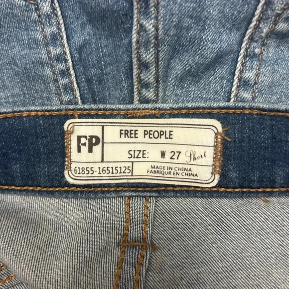 Free People Great Heights Frayed Skinny Blue Sky Cropped Distressed Boho - Picture 6 of 9